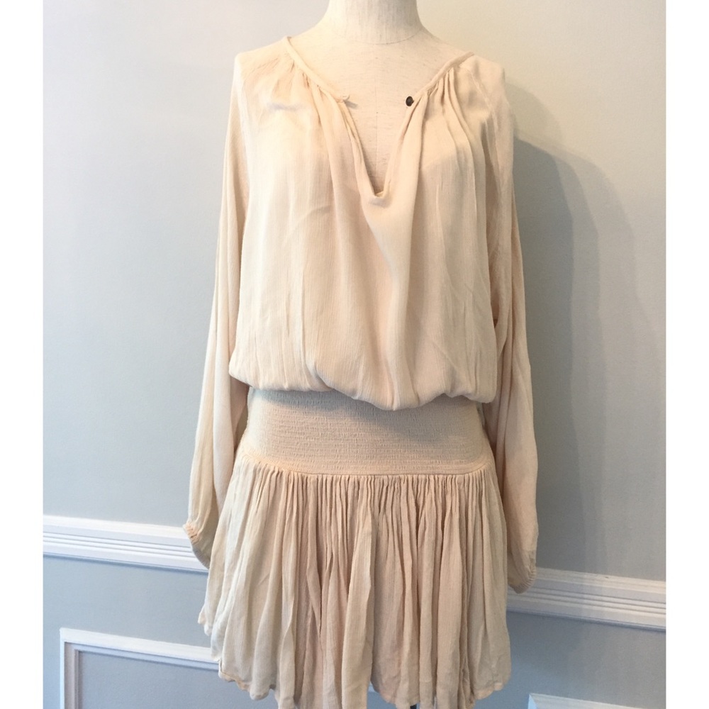 Free People boho smocked mini dress xs